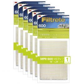 3M Filtrete 600 Dust and Pollen Filter - 14x24x1 (6-Pack)