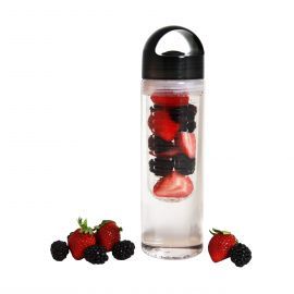 23 Ounce Clear Infusion Water Bottle with Black Top by Tier1