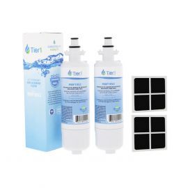 LT700P LG Comparable Refrigerator Water Filter (2 Filters) and LG LT120F Fresh Air Replacement Filter by Tier1 (2 Filters)