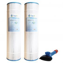 817-0131, 178584 & R173476 Comparable Pool and Spa Filter (2-Pack) and Pool Filter Cleaning Brush by Tier1