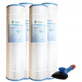 Tier1 817-0131, 178584 & R173476 Comparable Pool and Spa Filter (4-Pack) and Pool Filter Cleaning Brush