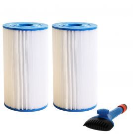 Tier1 31489 Comparable Pool and Spa Filter (2-Pack) and Pool Filter Cleaning Brush