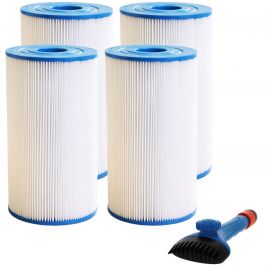 Tier1 31489 Comparable Pool and Spa Filter (4-Pack) and Pool Filter Cleaning Brush