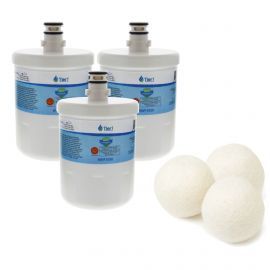 LG 5231JA2002A/LT500P Comparable Refrigerator Water Filter and Fabric Softening Wool Dryer Ball (3 Pack) by Tier1