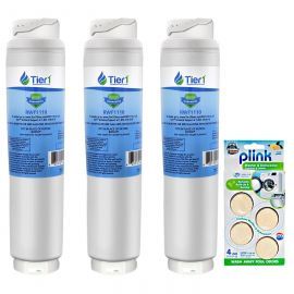 Tier1 Bosch 644845 / UltraClarity REPLFLTR10 Comparable Refrigerator Water Filter and Plink Washer and Dishwasher Cleaner (3 Pack)