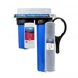 USWF CTO(Chlorine Taste and Odor) Reduction 2-Stage Whole House Water Filtration System, Sediment and CTO Reduction Carbon Block, 3/4" Inlet/Outlet