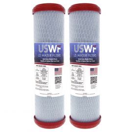 US Water Filters 1 Micron 10"x2.5" Chloramine Reducing Catalytic Carbon Block Filter (2-Pack)