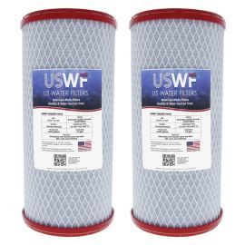 US Water Filters 1 Micron 10"x4.5" Chloramine Reducing Catalytic Carbon Block Filter (2-Pack)