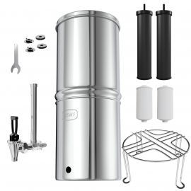 USWF 2.25 Gallon Stainless Steel Gravity Fed Filter System with Fluoride Filtration
