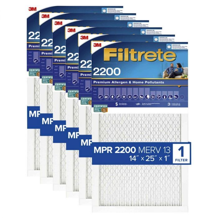 1500 MPR 3M 02004 Filtrete Ultra Allergen Reduction Filters 14x25x1 6-Pack 