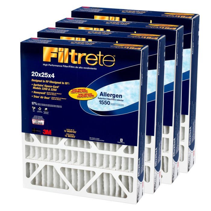 3M  NDP03-4IN Filtrete Allergen Reduction 20" X 25" X 4" Furnace Air Filters 4 