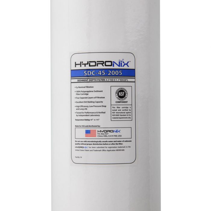 Package Of 2 Hydronix SDC-45-2005 Sediment Polypropylene Water Filter Cartridg 