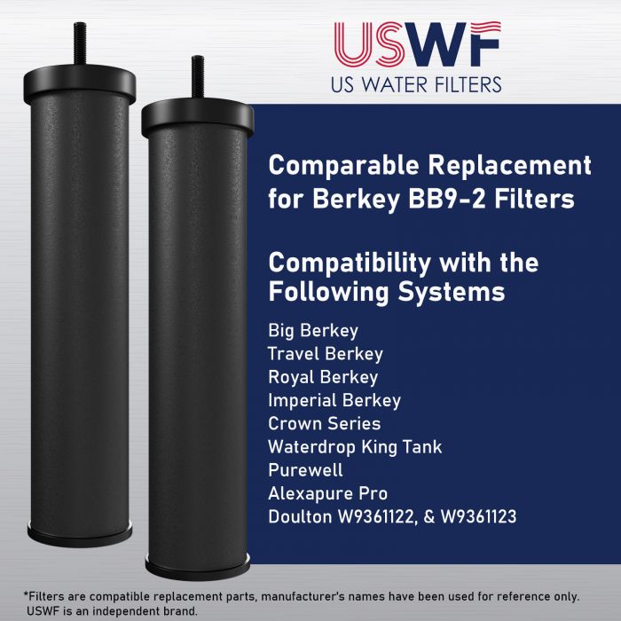 Black Berkey Water Filter Elements (Set of 2)